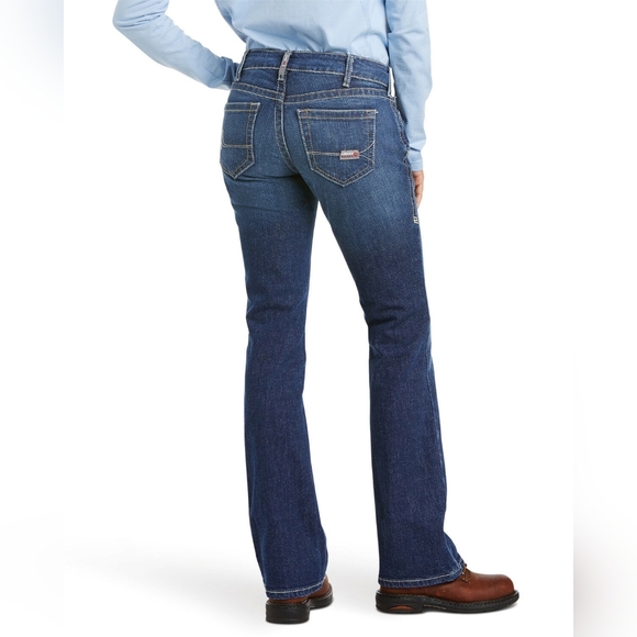 Ariat Women's Denim 33R Mid Rise Flame Resistant Boot Cut Jean - Picture 2 of 10